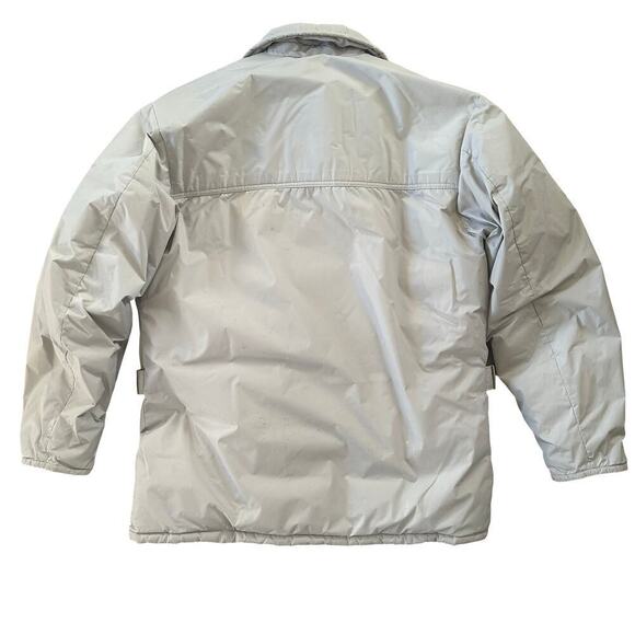 Vintage 80's Temco Goose Down Light Gray Coat Jacket with Foldable Hood Size L - Picture 2 of 10